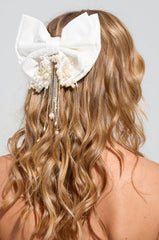 WINTER WHITE BLING HAIR BOW
