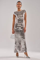 CHAMPAGNE POPPIN MAXI SKIRT