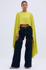COCKTAIL HOUR BLOUSE IN CHARTREUSE
