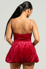 THIS MOMENT VELVET ROMPER IN RED