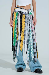 OH SO CHIC PATTERN MIX BELT SKIRT