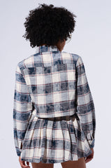 BELLA PLAID BUTTON DOWN SHIRT