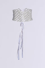 CLEAR VIEW BEADED LACEUP BELT