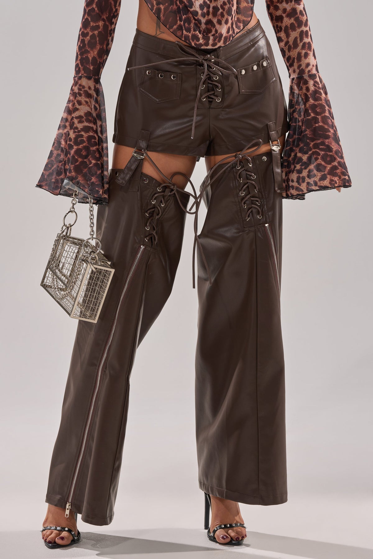 WANNA BE FAUX LEATHER CHAPS