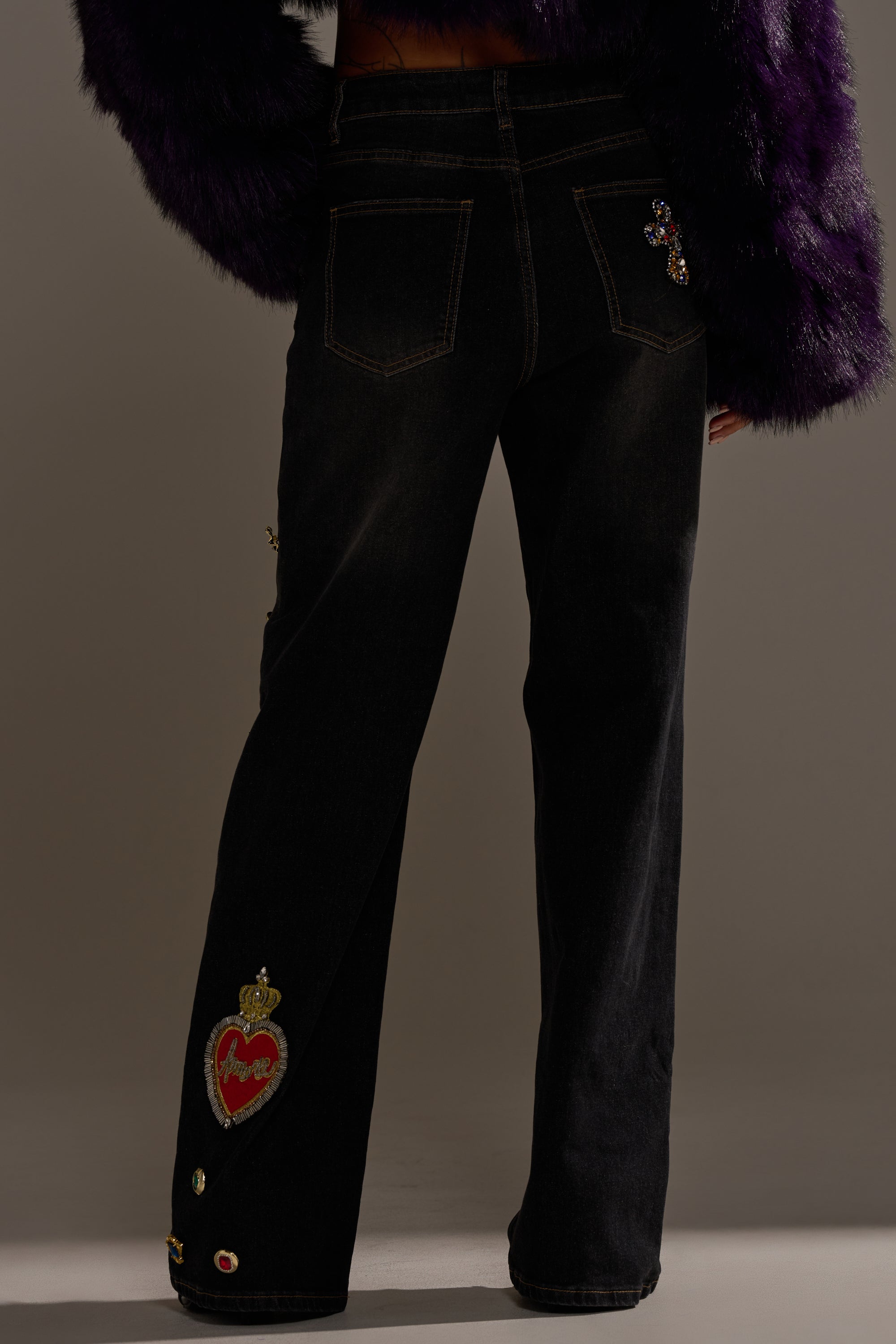 FEELING EXTRA BLESSED EMBELLISHED DENIM
