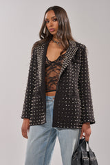 SUGAR AND SPICE SPIKED STUD BLAZER