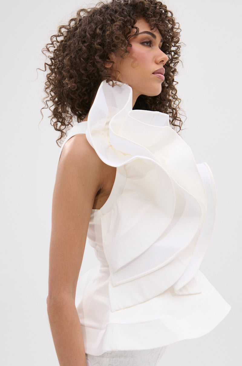 JULIETTE EXAGERATD RUFFLE BLOUSE