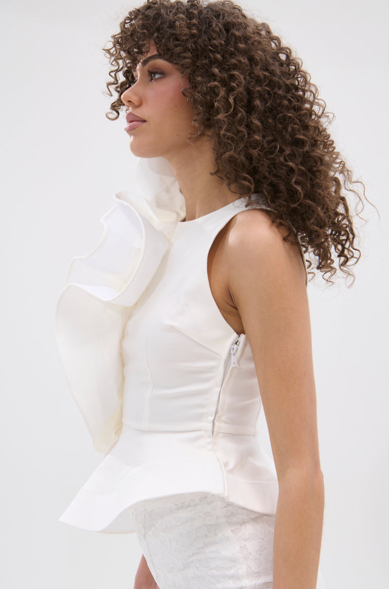 JULIETTE EXAGERATD RUFFLE BLOUSE