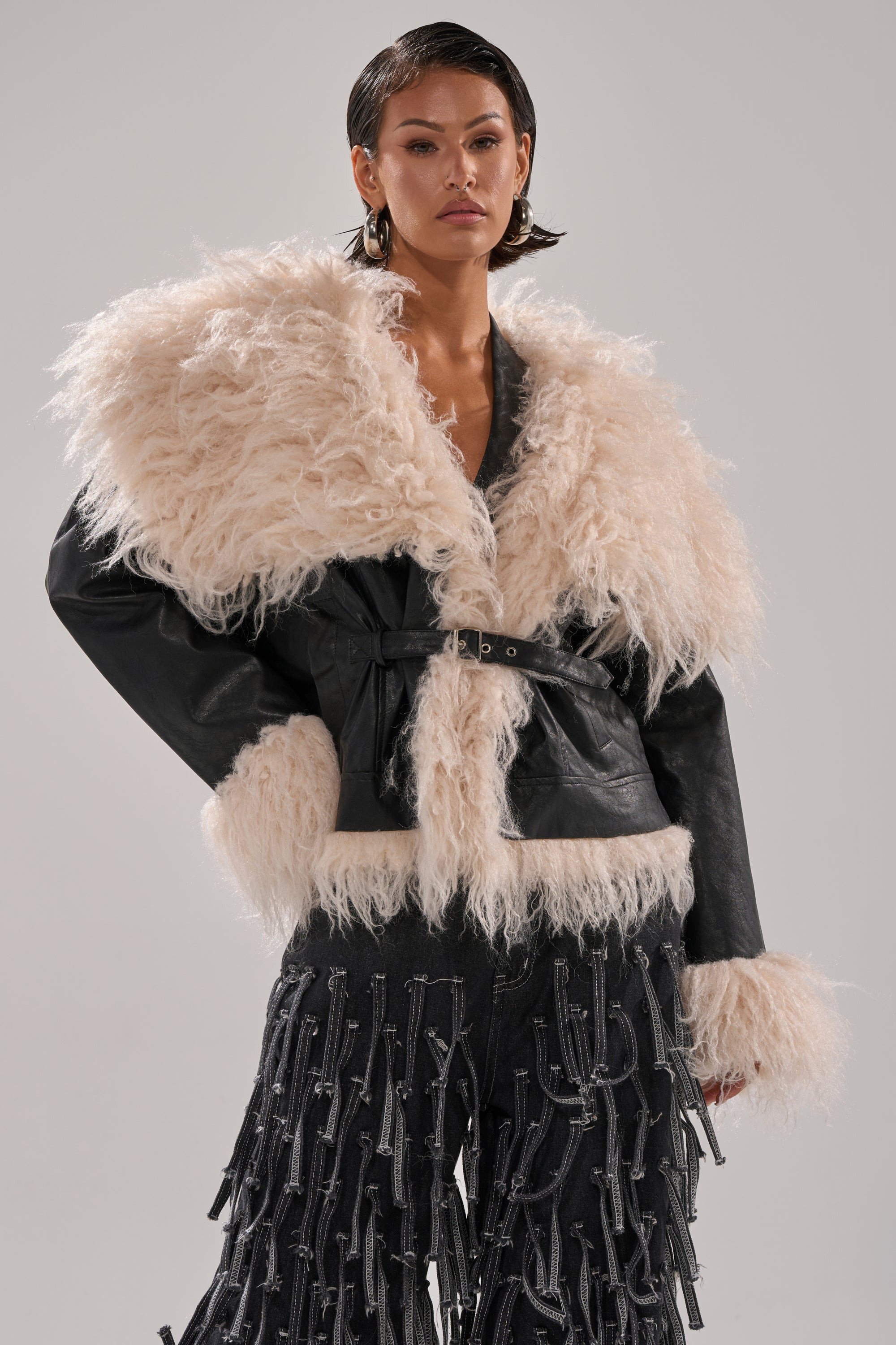 ROSIE FUR TRIM MOTO
