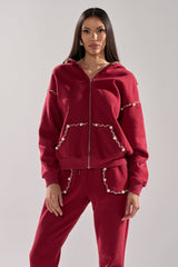 COZY HOLIDAY PEARL SWEATSHIRT  IN BURGUNDY