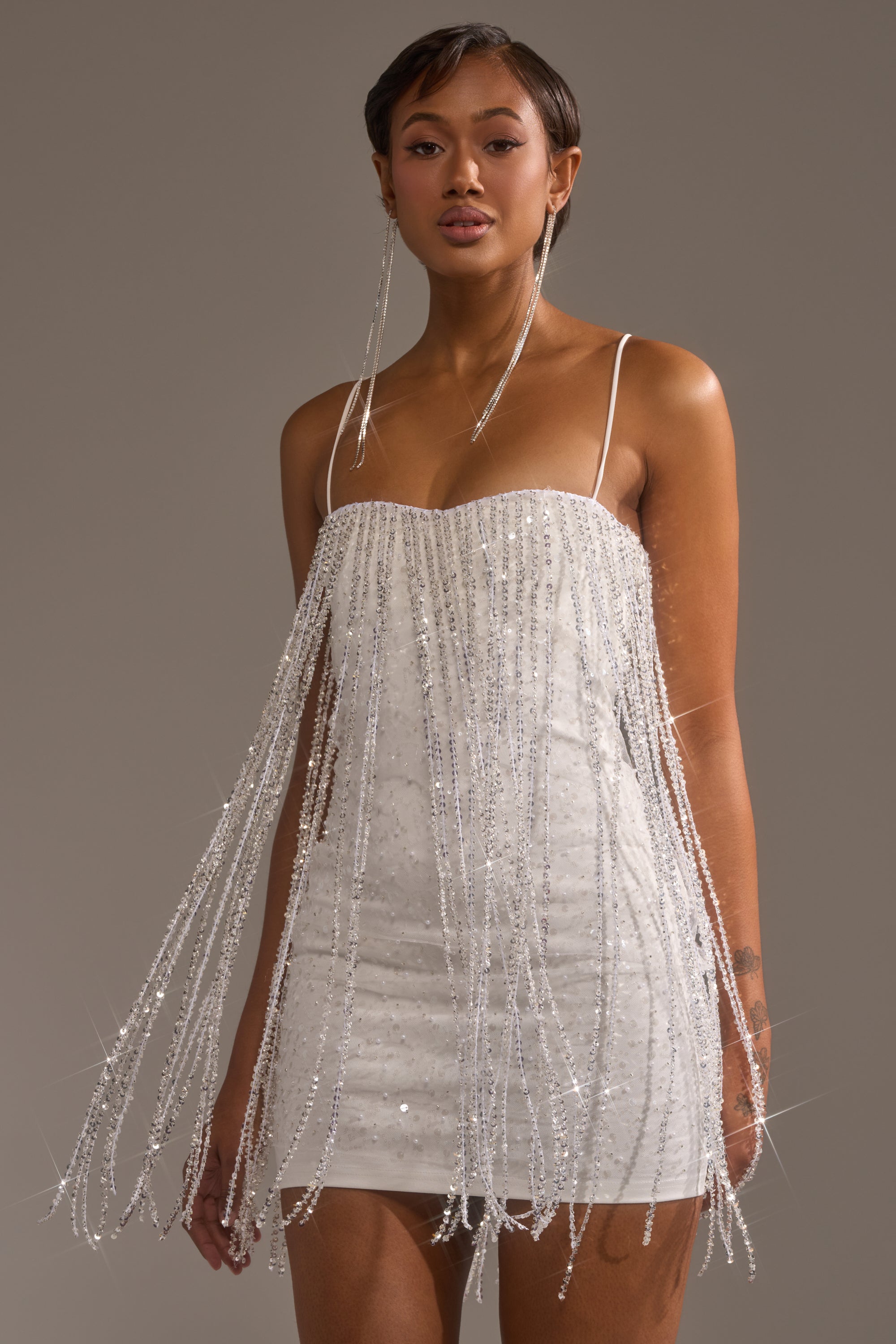 CAME THRU DRIPPIN' FRINGE MINI DRESS