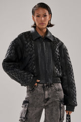 KEEP IT LOWKEY PATCHWORK BOMBER