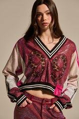 ONLY THE COOLEST RHINESTONE JERSEY SWEATSHIRT