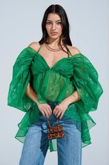 AN ELEGANT EVENING ORGANZA BLOUSE