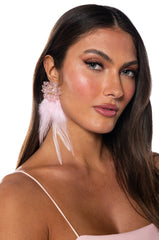 FEATHER ME STATEMENT EARRING