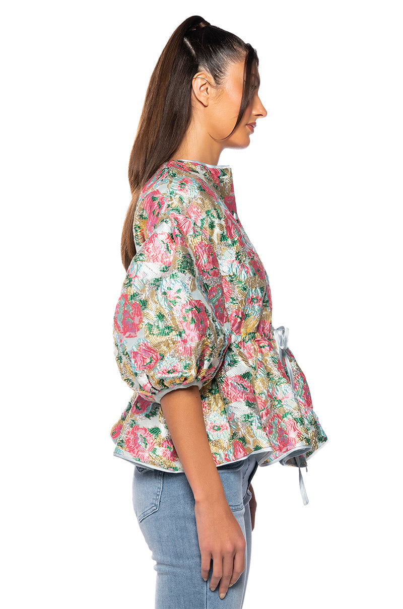 FIELD OF ROSES BROCADE BLOUSE