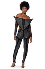 GALACTIC WORLD EMBELLISHED MESH LEGGING