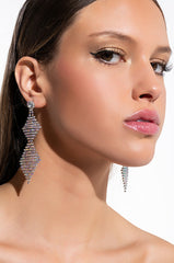 GET ON MY LEVEL RHINESTONE DANGLE CZ EARRINGS