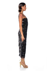 GOLD COIN SEQUIN MIDI DRESS