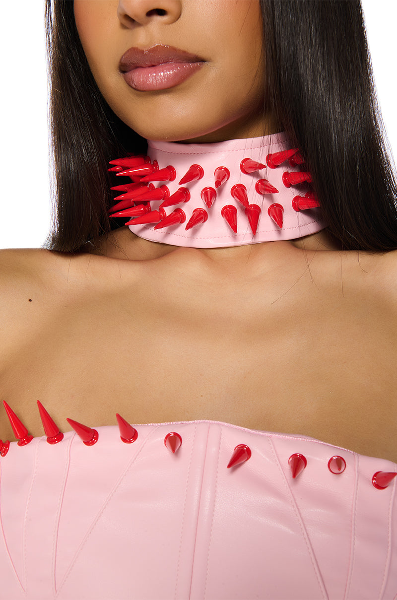 HEART BREAKER SPIKE CHOKER NECKLACE