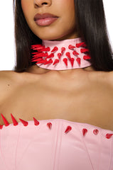 HEART BREAKER SPIKE CHOKER NECKLACE