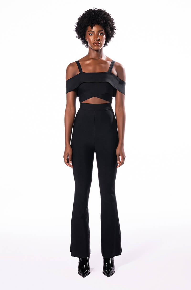 HEY THERE BANDAGE JUMPSUIT WITH CUT OUT