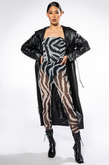 ZEBRA FITTED MESH JUMPSUIT