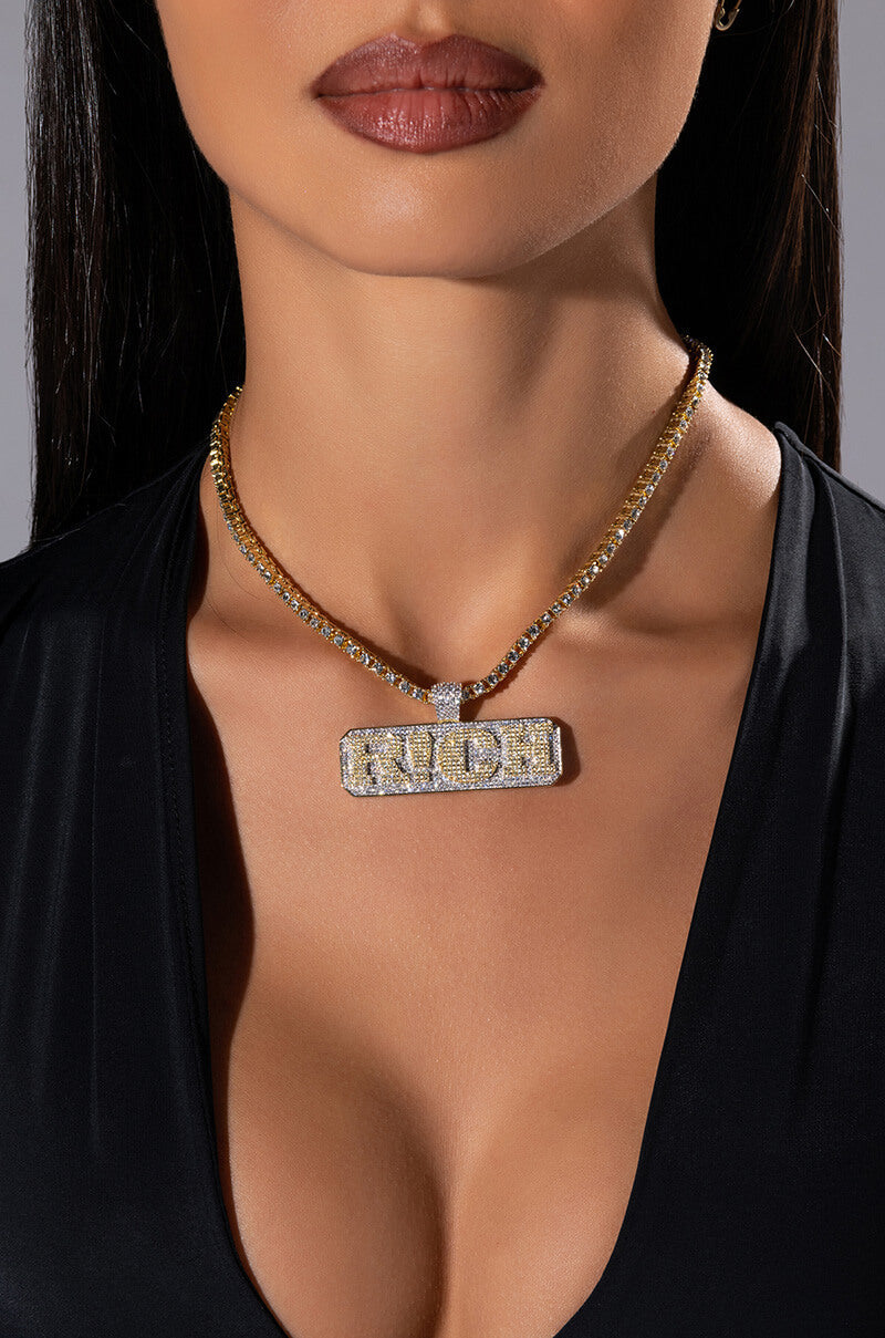 I'M A RICH BISH ICY NECKLACE