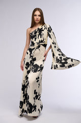 ISNT SHE LOVELY PRINTED SATIN PLEATED JUMPSUIT