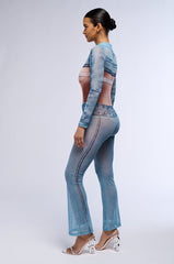 JESSICA MESH PRINTED JUMPSUIT