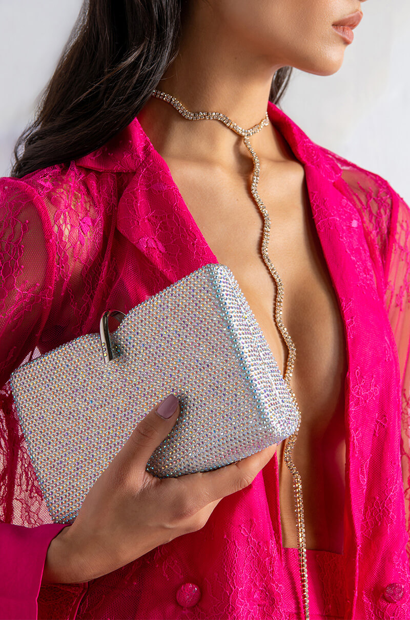 KEEP A SECRET WHITE AB CLUTCH