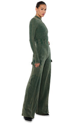 KELLY QUARTER ZIP CARGO JUMPSUIT