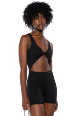 KNOT YOUR GIRL CLASSIC ROMPER IN BLACK