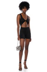 KNOT YOUR GIRL CLASSIC ROMPER IN BLACK