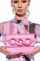 LET YOU GO PINK CHAIN PURSE