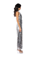 LILA DISCO VIBES SEQUIN JUMPSUIT