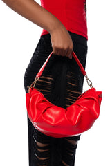 LILLET RED RUCHED BAG