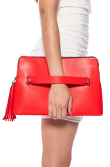 LONDON CALLING FAUX LEATHER CLUTCH