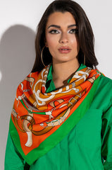 MAGIC EYE GREEN SILK SCARF