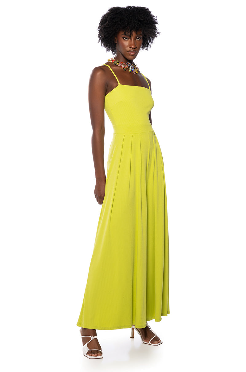 MEL WIDE LEG JUMPSUIT IN LIME