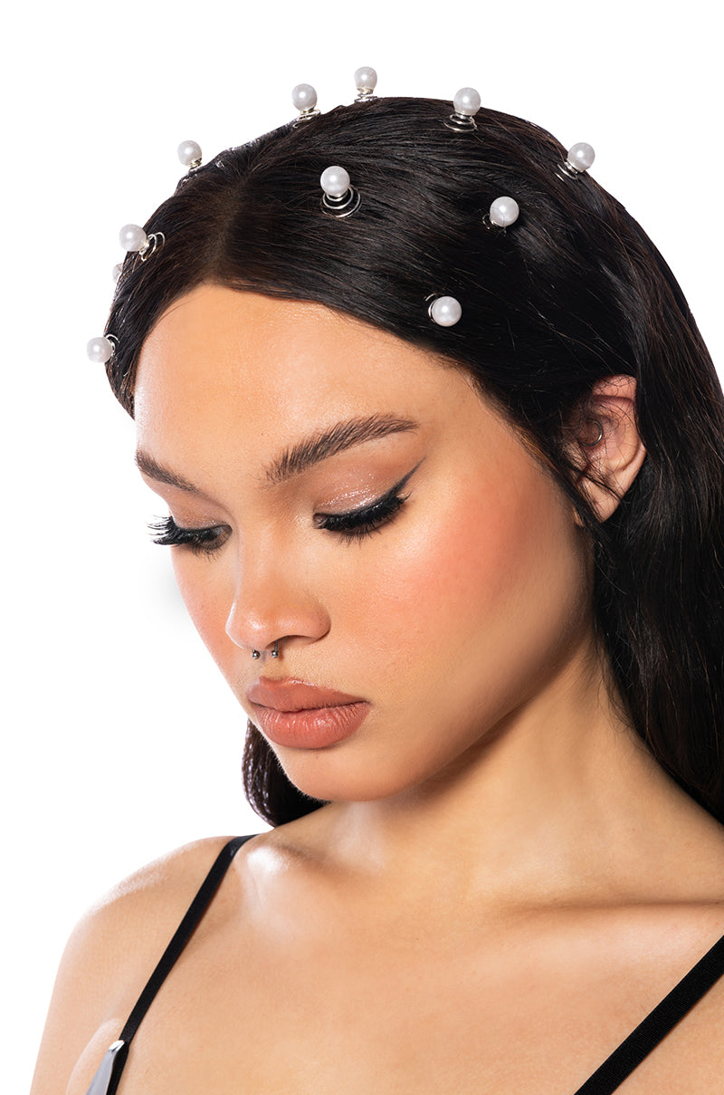 MORE IS MORE PEARL SPIRAL HAIR GEMS
