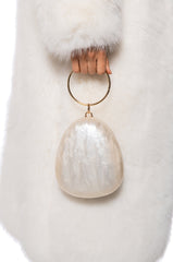 MOTHER OF PEARL ACRYLIC CLUTCH