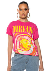 NIRVANA OFFICIAL LOGO OVERSIZED BAND TEE