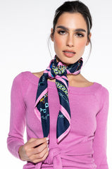 HOLLYWOOD BLUE SILK SCARF