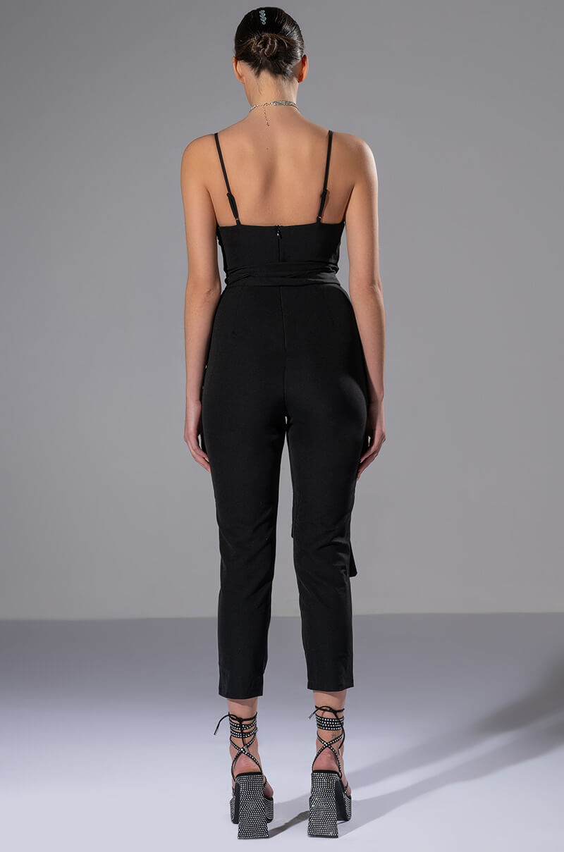 PERFECT FIT SLEEVELESS BELTED JUMPSUIT