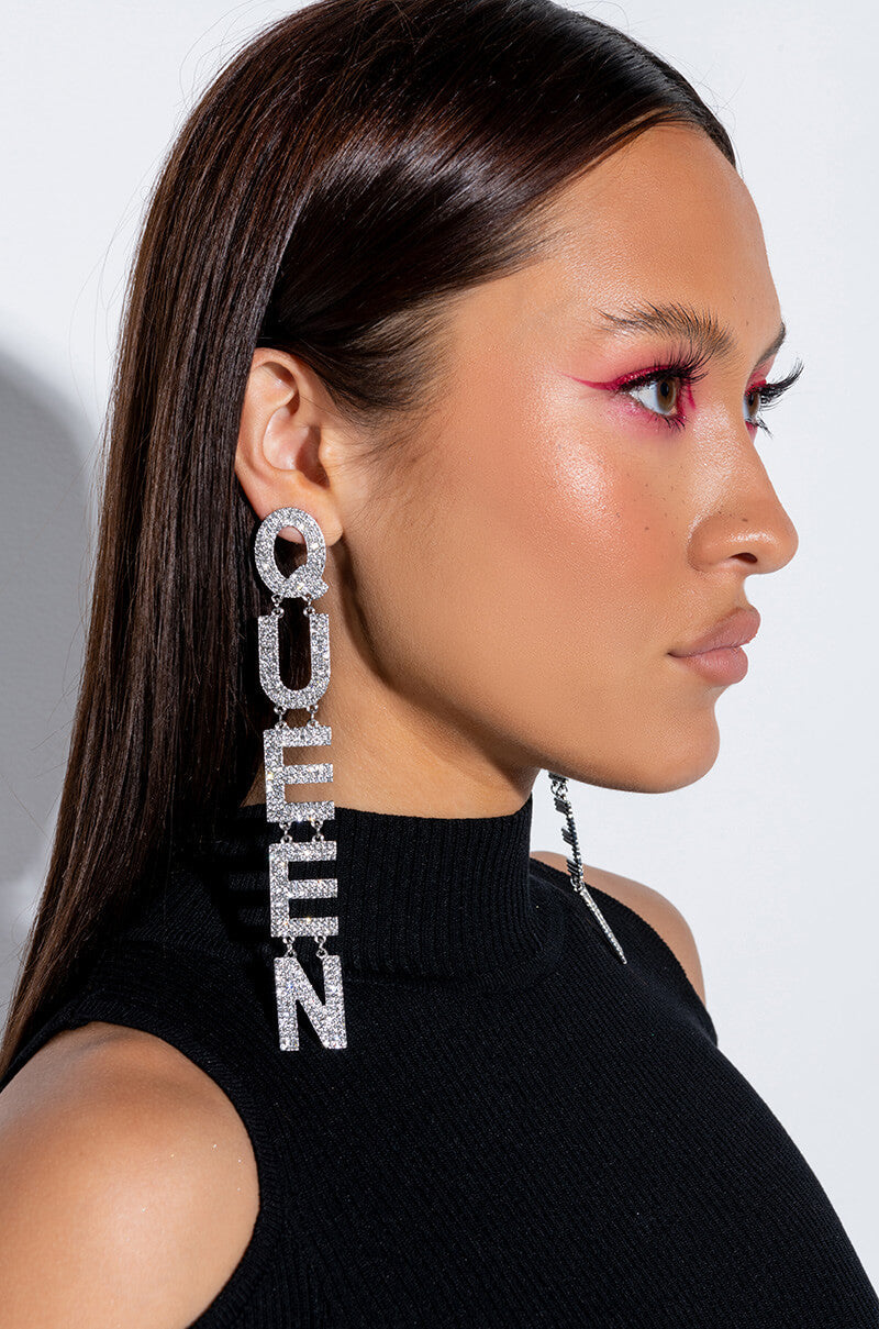 QUEEN NEVER DIES DROP EARRINGS