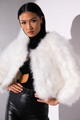 QUINN CROPPED FEATHER JACKET