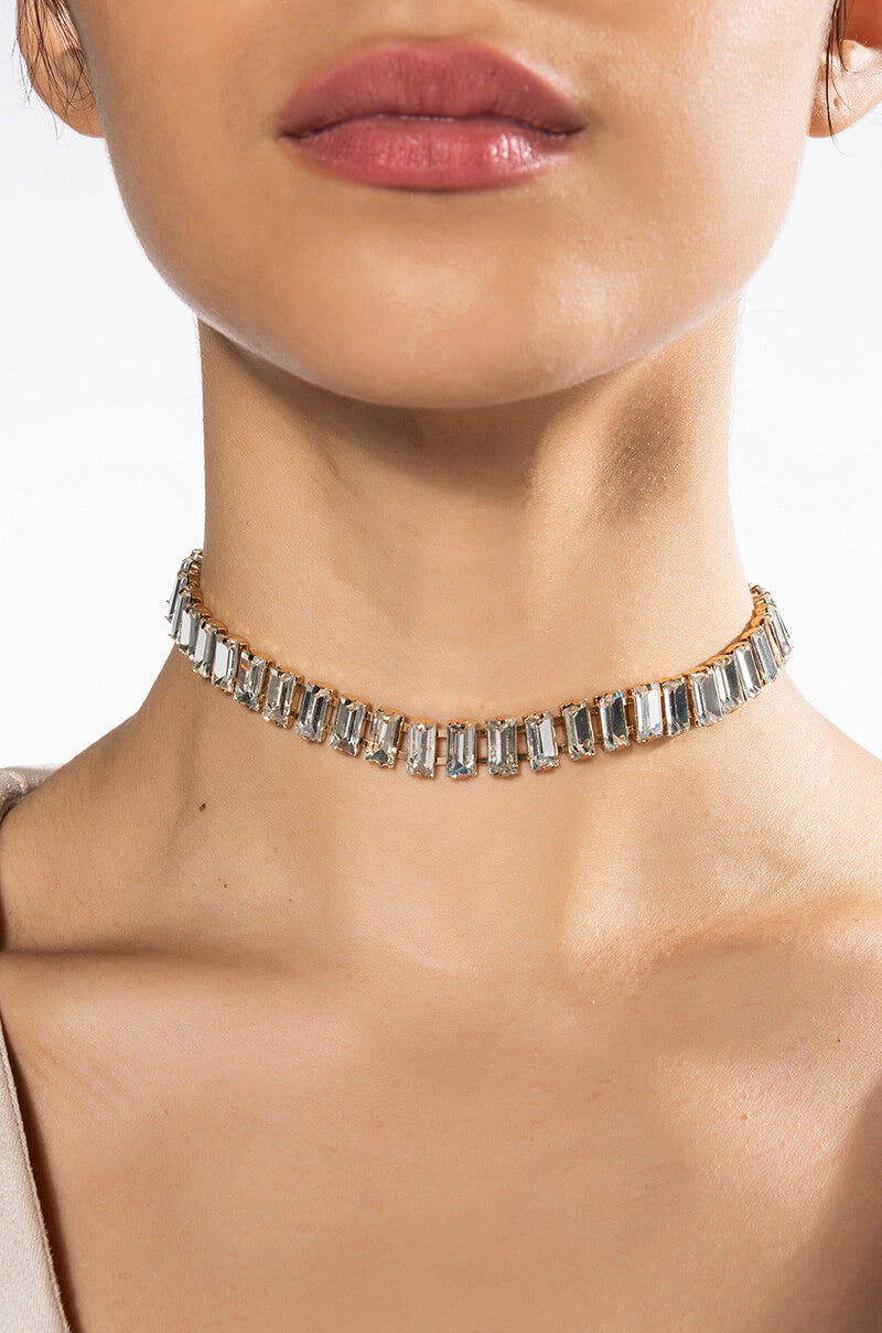 RESPECT THE LIFESTYLE RHINESTONE CHOKER