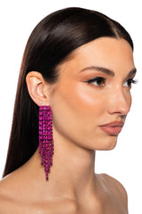 STUDDED DANGLE EARRING IN PINK