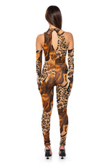 SASHA FIERCE SLEEVELESS MOCK JUMPSUIT